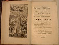 Philip Miller, The gardeners dictionary : containing the methods of cultivating and improving the kitchen, fruit and flower garden. London: Printed for the author, 1731.DeBeer Ee/1731/M