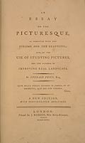 Uvedale Price, An essay on the picturesque. London: J. Robson, 1796DeBeer Eb/1796/P
