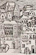 Detail: Venice. Nuremberg Chronicle, 1493. de Beer Gd/1493/S 