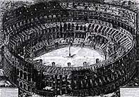 Veduta dell interno dell' Anfiteatro Flavio (interior view of the Flavian Amphitheatre).